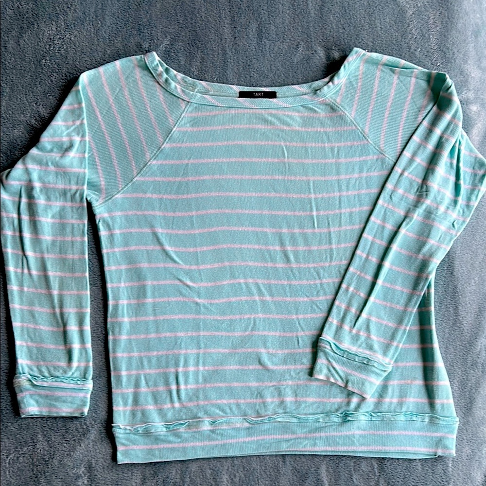 Tart Pastel Striped Long Sleeve Top – Size Small